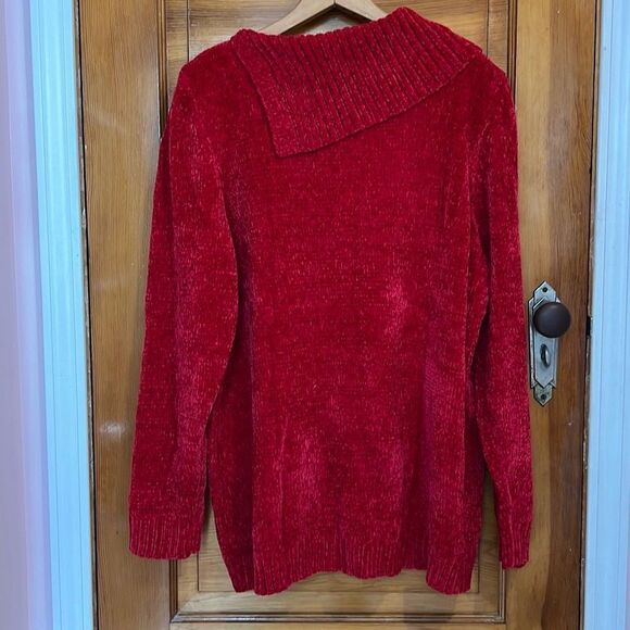 Karen Scott Haute Red Chenille Sweater Women’s Plus Size 0X - Picture 5 of 7